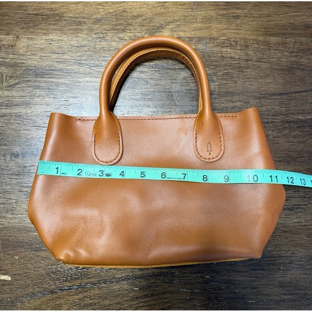 Portland Leather Goods Raindrop Crossbody Bag Purse Honey Small Brown Top Handle - Picture 11 of 16